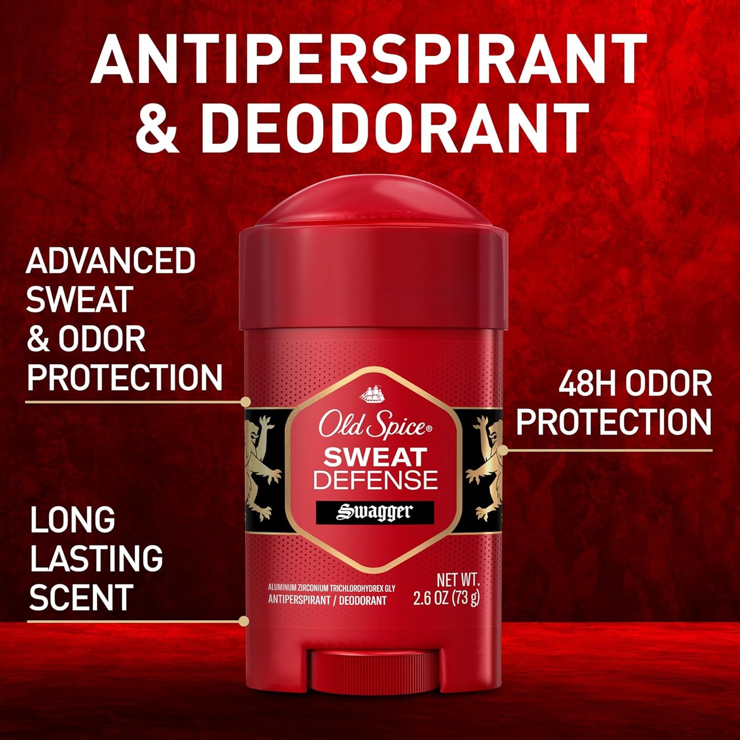 Men'S Triple Protection Antiperspirant & Deodorant, Sweat Defense, Stronger Swagger, 2.6Oz